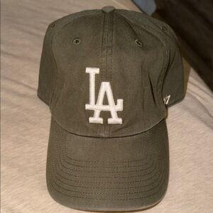 47 Olive Baseball Cap with LA Logo. Adjustable hat